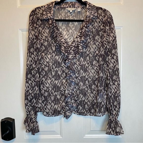 Ted Baker Bertei Ruffle Blouse with Metal Ball Trim Size 4 - Picture 1 of 14